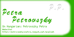 petra petrovszky business card